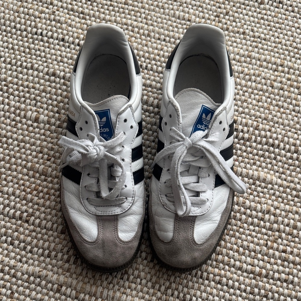 Adidas Unisex Sambas White and Black Sneakers